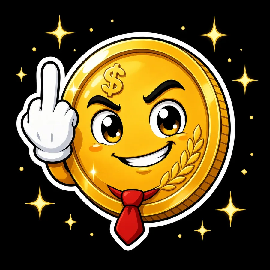 Cheeky cartoon gold coin mascot